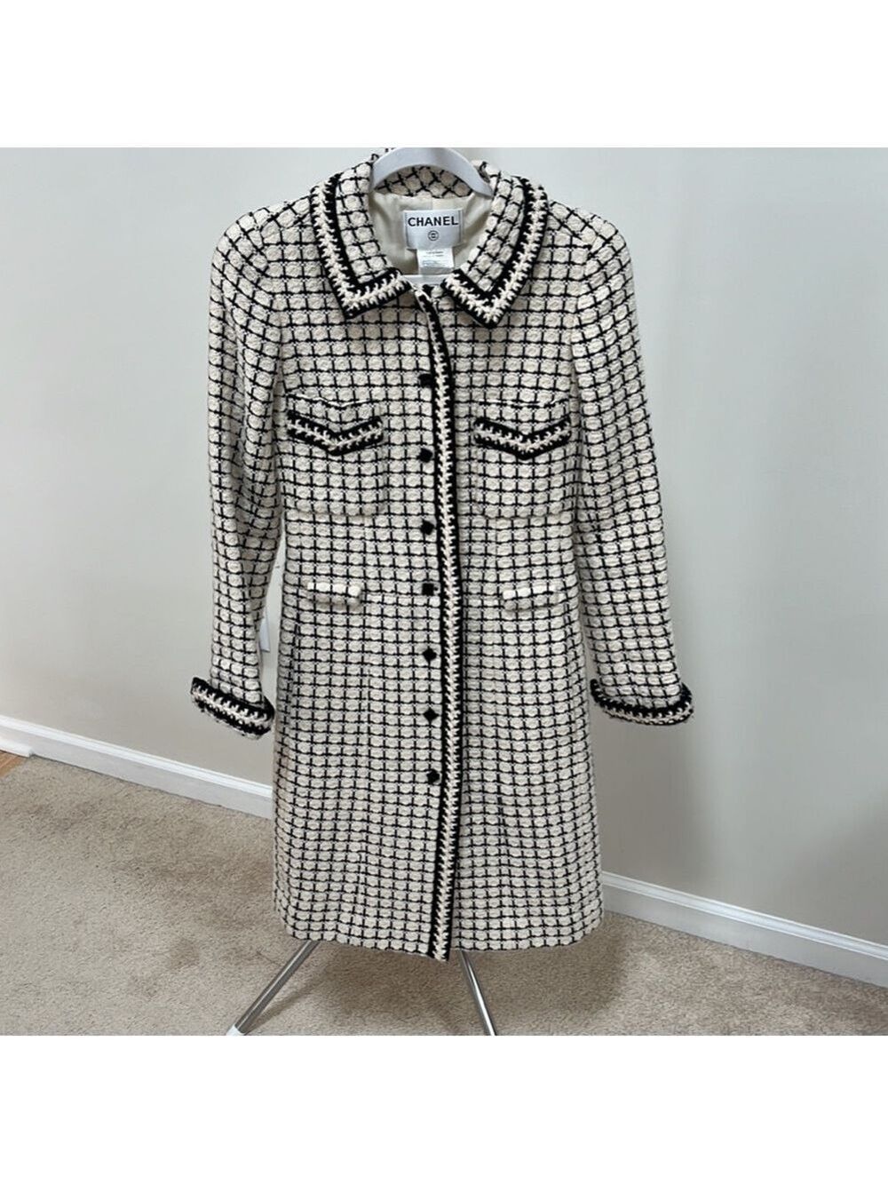 CHANEL Vintage Wool Boucle Long Jacket